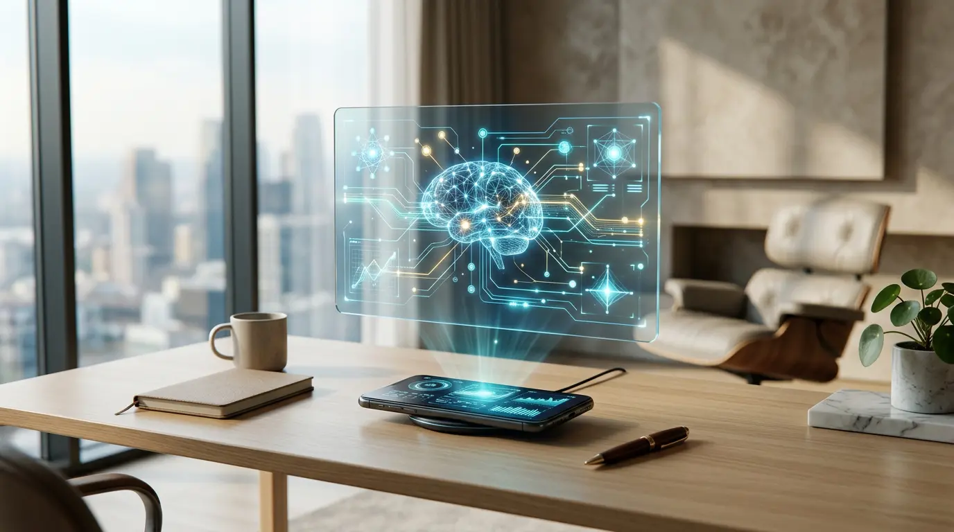AI financial advisor platform showing personalized investment dashboard with portfolio chart and spending analysis
