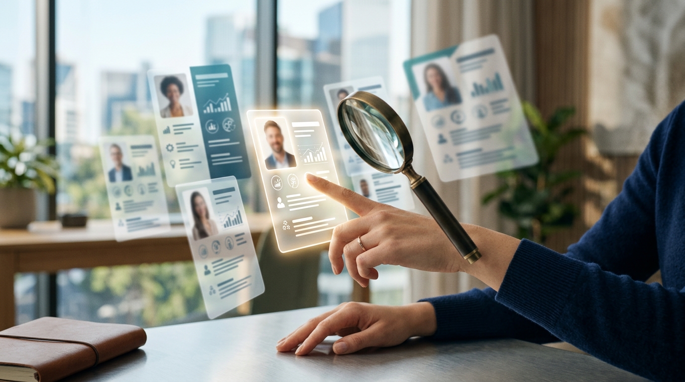 Person reviewing financial advisor credentials, fee documents, and FINRA BrokerCheck on a laptop